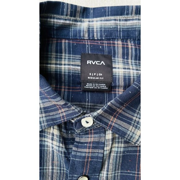 New RVCA Pearl Snap Flannel Plaid Long Sleeve Button Up Shirt Mens Sz Small NWT - Picture 16 of 16
